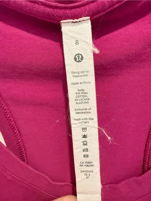 LULULEMON Love Tank in Magenta Purple size 8 Athletic Workout Running EUC thumbnail 5