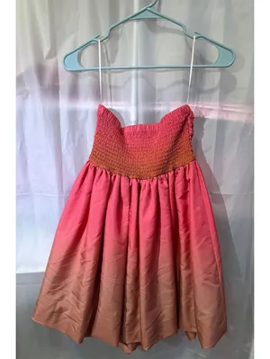 Anthropologie Vineet Bahl Strapless Gradient Pink to Brown Dress Size 2 thumbnail 5