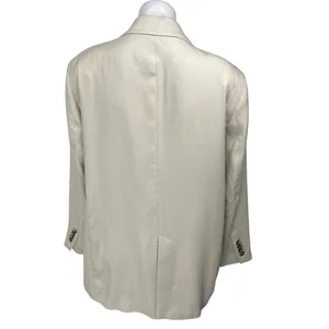 Zara Women's Cream Beige Long Sleeve One Button Blazer Coat Suit Jacket Size XL thumbnail 3