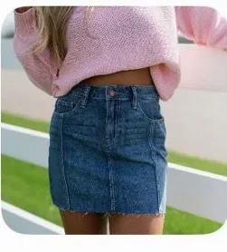 These Three Boutique Sonnie Mini Skirt-Dark Wash thumbnail 1