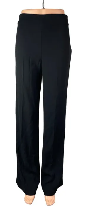 Zara Women's Black Pull On High Waisted Straight Wide Leg Trousers Pants Size XS thumbnail 1
