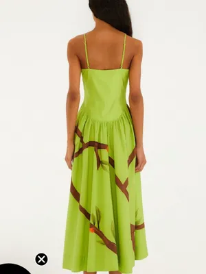 NWT FARM RIO Green Birds Smocked Maxi Dress thumbnail 4