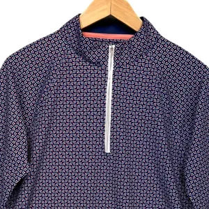 Peter Millar‎ Crown Sport Womens Perth Performance Pullover Top Blue Print Large thumbnail 3