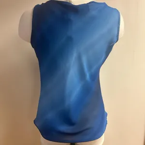 Fashion Bug Vintage Y2K Blue Ombre Cowl Neck Sleeveless Blouse Made in USA size M thumbnail 2