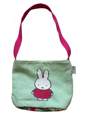 Miffy Shopper Tote Bag Dutchtapestries Mercis BV Jacquard-Woven Art Green 11"x8" thumbnail 1