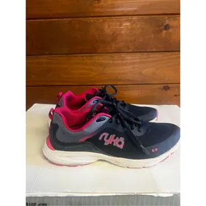 Ryka Shoes Womens Sz 8 Sky Walk Rush Sporty Low Sneakers Blue Pink Mesh Lace Up thumbnail 2