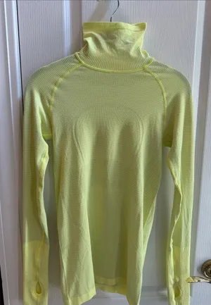 lululemon athletica Light Yellow Turtleneck Seamless Top thumbnail 1