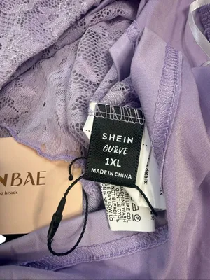 NWT SHEIN Bae Purple Lace Asymmetrical Tube Top y2K style 1XL thumbnail 4