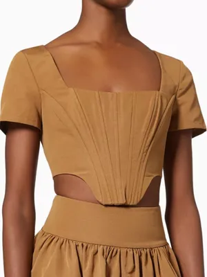 Staud Peony Crop Top - Mocha Brown - NWT thumbnail 1