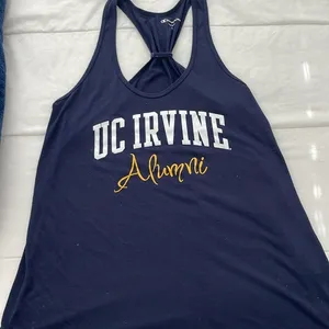 Champion Women’s Navy Blue Racerback Tank Top w/ Yellow UCI Alumni Logo - Size L thumbnail 1