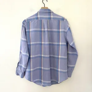 Vintage 100% LInen Lauren Ralph Lauren Button Down Shirt Sz M Plaid Preppy Indie thumbnail 7