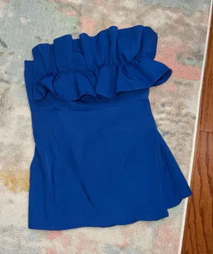 Blue Ruffle Romper Size L thumbnail 1