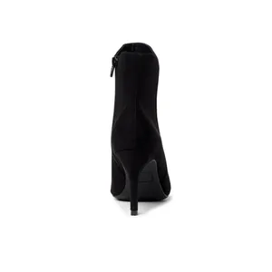 Scoop Womens Size 8 Black Suede Stiletto Zip‎ Ankle Booties thumbnail 6