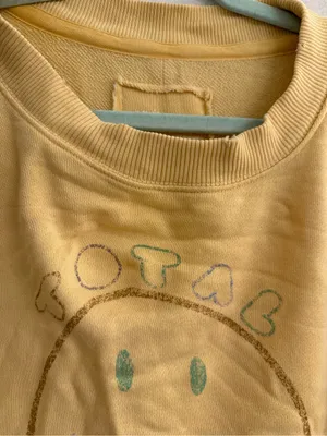 Aerie Butter Yellow Smiley® Total Optimist Down-To-Earth Crew Sweatshirt - M thumbnail 8