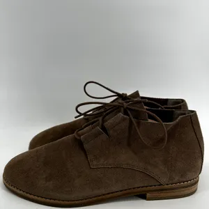 Eileen Fisher Baret-Ss Ankle Bootie Suede Leather High Top Lace Up Brown Tan 7.5 thumbnail 4