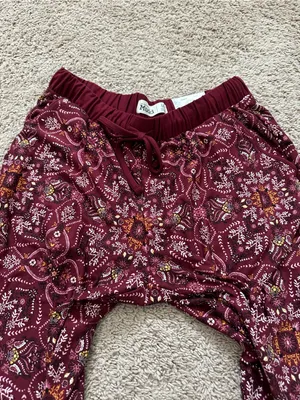 Mudd Burgundy Paisley Print Juniors Sueded Jersey Joggers Size M thumbnail 7