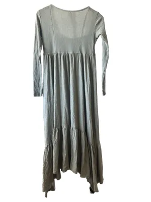 Anthropologie Olive Green Long Sleeve Tiered Maxi Dress thumbnail 4