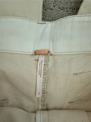 Free People Sunday Skies Wide Leg Sailor Pants NWT Size 2 Natural Cotton thumbnail 9