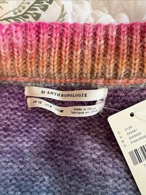 NWT Anthropologie Sunset Sweater Knit Maxi Skirt Pink Purple‎ Size 8 Wool Blend thumbnail 3