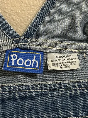 Vintage Disney Winnie The Pooh Cotton Denim Overalls Shorts Women’s Size Small thumbnail 10