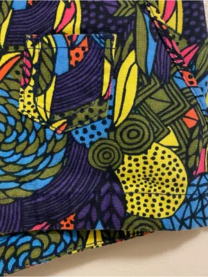 H&M Y2K Womens Juniors Psychedelic Shorts Size 6 Waist 29” Multicolor Feathers thumbnail 2