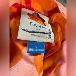 Farm Rio Summer One Shoulder Star Fish Orange‎ Midi Dress Resort Beach Vacation thumbnail 6