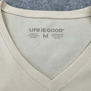 Life is Good Giddy Up Winnie the Pooh‎ Bear V-Neck Long Sleeve Shirt Cream NEW thumbnail 4