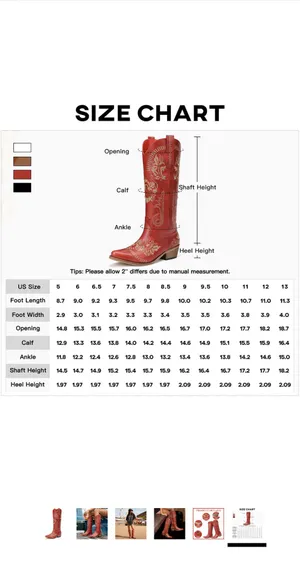Amazon Red Cowboy Boots thumbnail 2