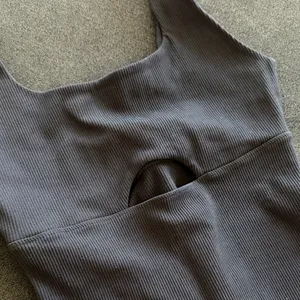 Abercrombie & Fitch Black Ribbed Bodysuit with Front Cutout thumbnail 3