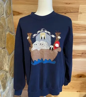 Jerzees Noah’s Ark sweat shirt size Large thumbnail 1