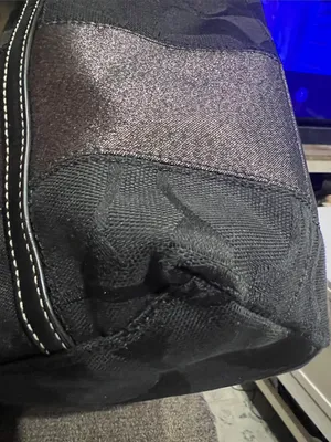 Coach Signature Stripe Tote Bag black jacquard fabric silver metallic stripe thumbnail 10