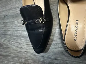 Coach Isabel Black Leather Loafers Pointed Toe Slip On Flats. thumbnail 13