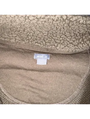 Aerie Tan Sherpa Pullover Snap Button Sweatshirt Small thumbnail 3