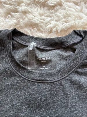 Aritzia Charcoal Gray Crewneck Short Sleeve Tee thumbnail 2