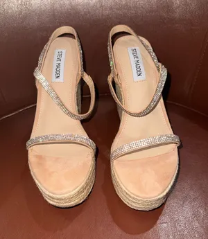 Steve Madden Rhinestone Espadrille Wedge Size 7.5 Like New thumbnail 1