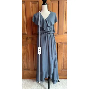 Show Me Your Mumu Dress Women’s Size XL Blue Chiffon Ruffle Bridesmaid Prom thumbnail 7