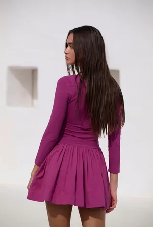 Free People Onda Drop Waist Long Sleeve Mini Dress thumbnail 2