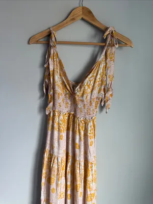 Free People Let's Smock About It Floral Print Maxi Dress In Ivory Combo Small thumbnail 5