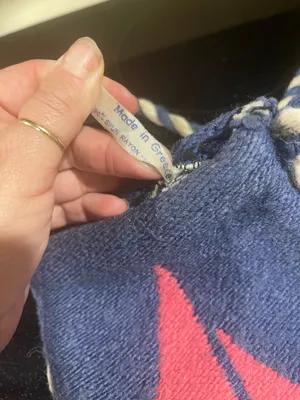 Handmade Sailboat Themed Fabric(Rayon/Cotton)Shoulderbag Made in Greece Rare thumbnail 5