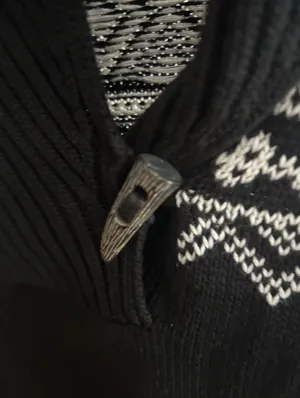Vtg Lauren Ralph Lauren Knitted Fair Isle Sweater L Fisherman Black Nordic thumbnail 4
