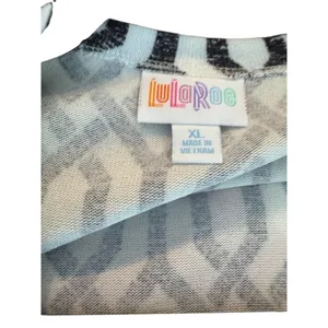 LuLaRoe‎ Geometric Print Open Front Long Sleeve Cardigan Sweater Womens XL thumbnail 2