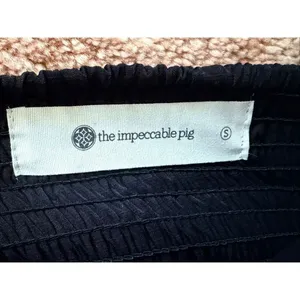 The Impeccable Pig Black Halter Ruffle Mini Dress Size S thumbnail 8