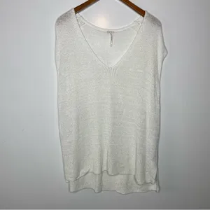 Free People Easy Tee Sweater Top in White‎ Small thumbnail 3