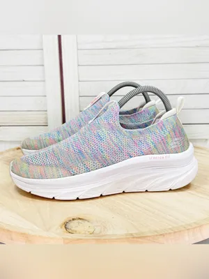 Skechers Relaxed Fit D’Lux Walker Knit Sneakers Rainbow Women 8.5 Slip On thumbnail 3