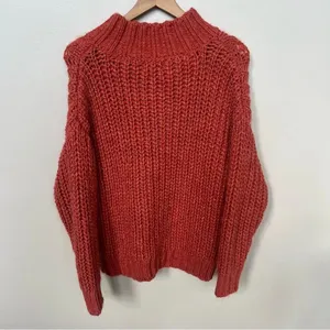 NWT Universal Thread Rust Chunky Cable Knit Mock Turtleneck Pullover Sweater M thumbnail 3
