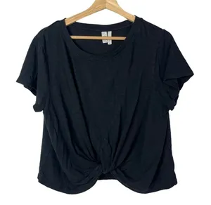 Zella Black Peaceful Twist Crew Neck T-Shirt XL‎ thumbnail 1