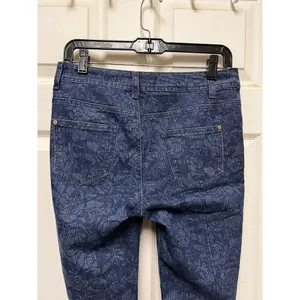KY Creations Floral Size 30w Blue Jeans Women T2 30" Skinny Stretch‎ thumbnail 6