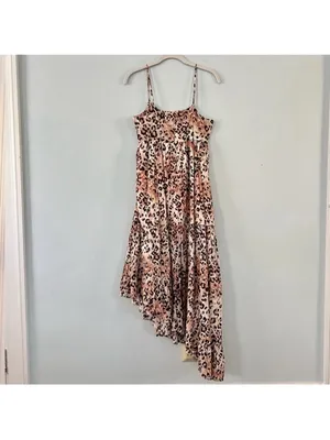 NWT Karina Grimaldi‎ Anaii Cheetah Print Asymmetric Hem Maxi Dress thumbnail 3