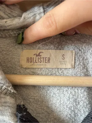 Hollister Two-Tone Gray Zip Hoodie with Pink Logo thumbnail 2
