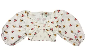 Farm Rio Floral Knit Crop Top thumbnail 1